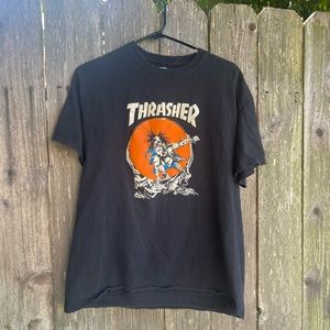 Men’s Thrasher Magazine Skate Outlaw Pushead T-Shirt Black Size Large